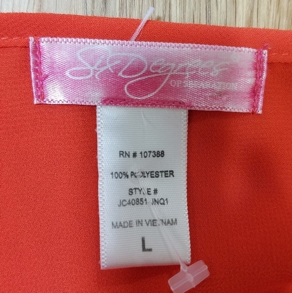 SIX Degrees Sheer Tangerine Blouse - Picture 5 of 6